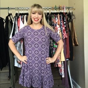 Agnes & Dora Purple Boho Ruffle Tunic